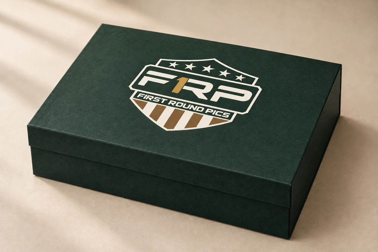 Generated presentation preview of a closed forest First Round Pics magnetic gift box